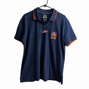 KTM Red Bull Polo Shirt Mens Large Blue Short Sleeve 1/4 Zip Colorswitch NWT